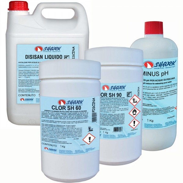 KIT MIX prodotti chimici piscina per Mantenimento Acqua by SHARK