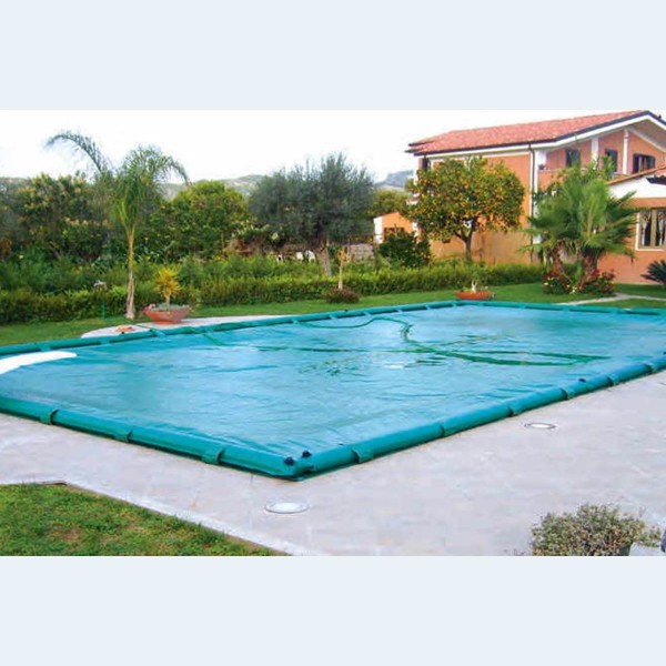 Copertura invernale in PVC 400 gr/m² con bretelle e salamotti per piscine Rettangolari