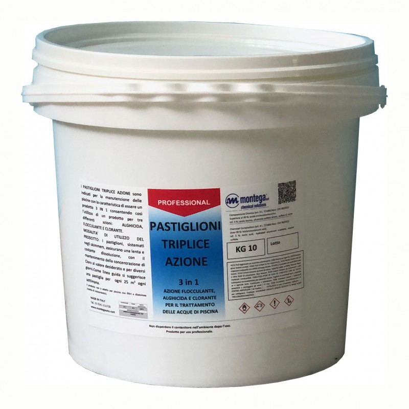 Pastiglie Multifunzione piscina da 200 gr. - 10 kg Pastiglie Multifunzione piscina da 200 gr. - 10 kg