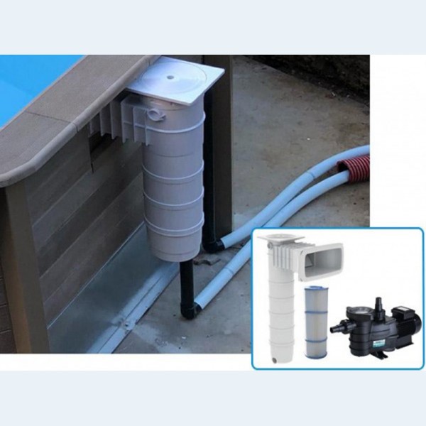 Pompa filtrazione Piscina Seminterrata effetto legno in pietra ricostruita rettangolare NATURALIS 4,67 x 3,24