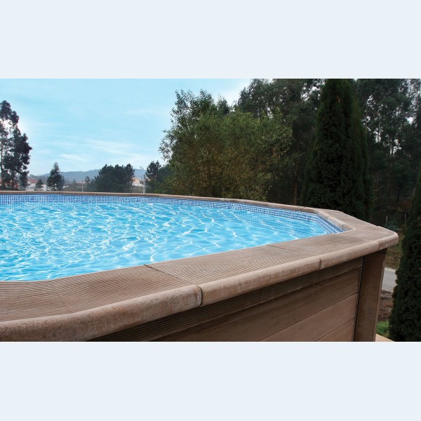 Piscina NATURALIS  in pietra ricostruita effetto legno decagonale Ø 4,93