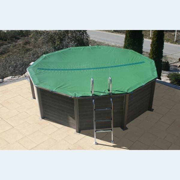 Piscina NATURALIS  in pietra ricostruita effetto legno decagonale Ø 4,93