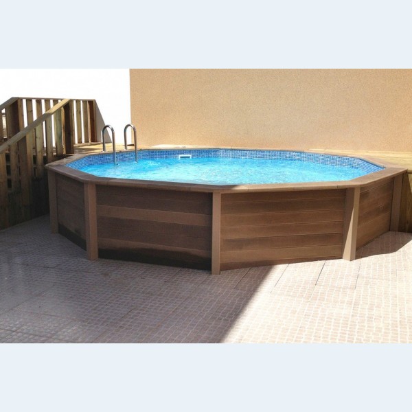 Piscina NATURALIS  in pietra ricostruita effetto legno decagonale Ø 4,93