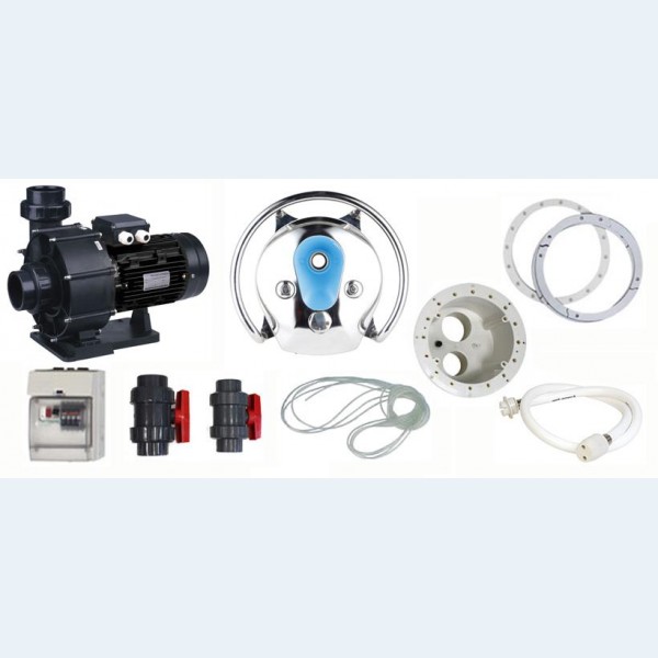 Kit Piscina Nuoto Controcorrente Placca in Acciaio INOX